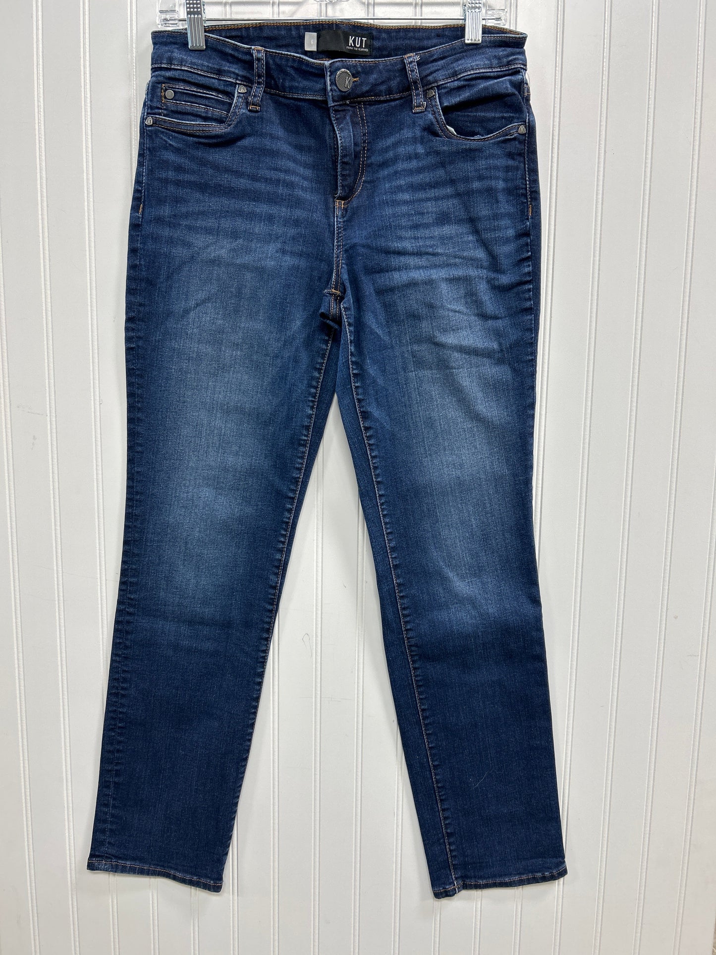 Jeans Straight By Kut In Blue Denim, Size:6