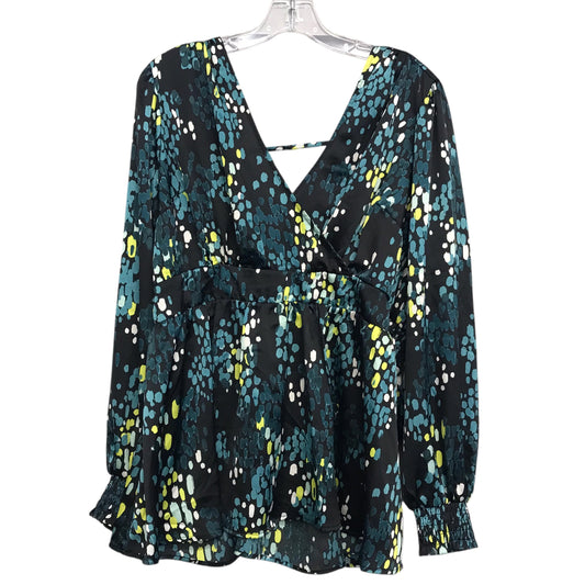 Top Ls By Torrid In Black & Green, Size:1X