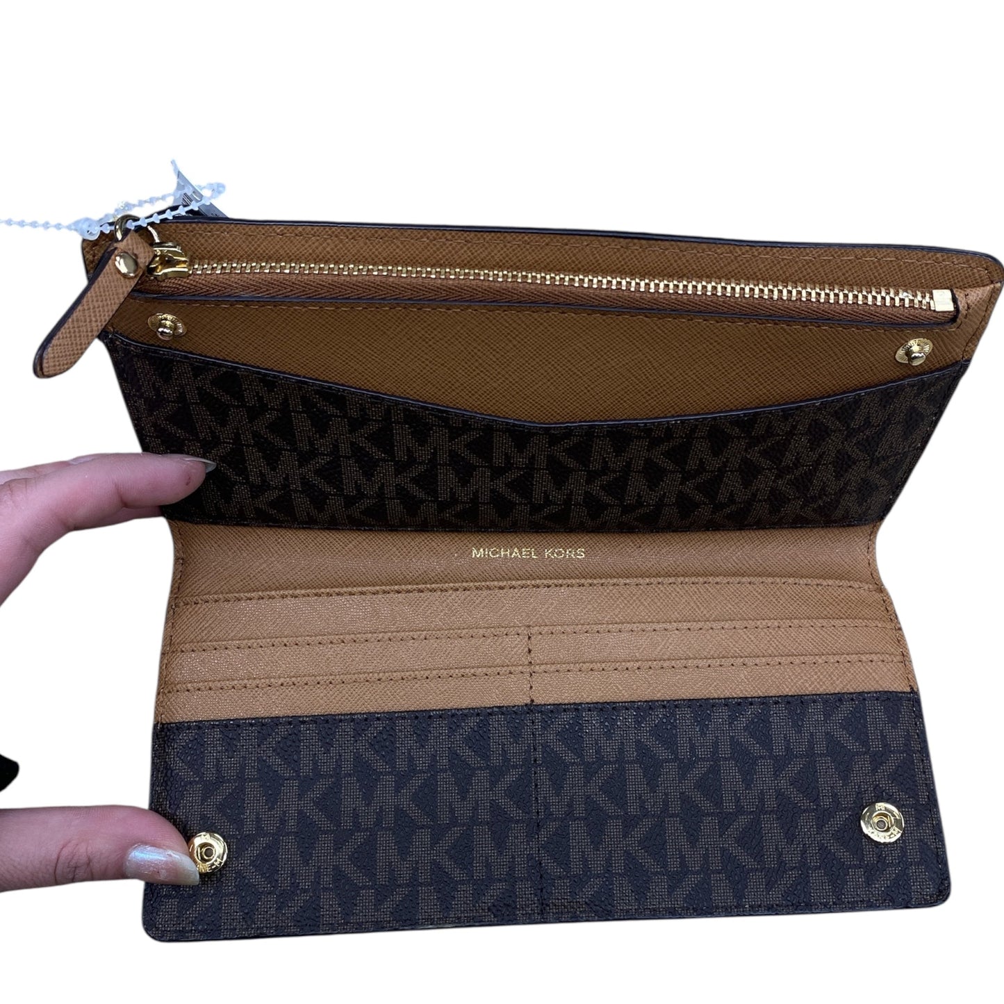 Wallet Designer By Michael Kors In Brown, Size:Medium