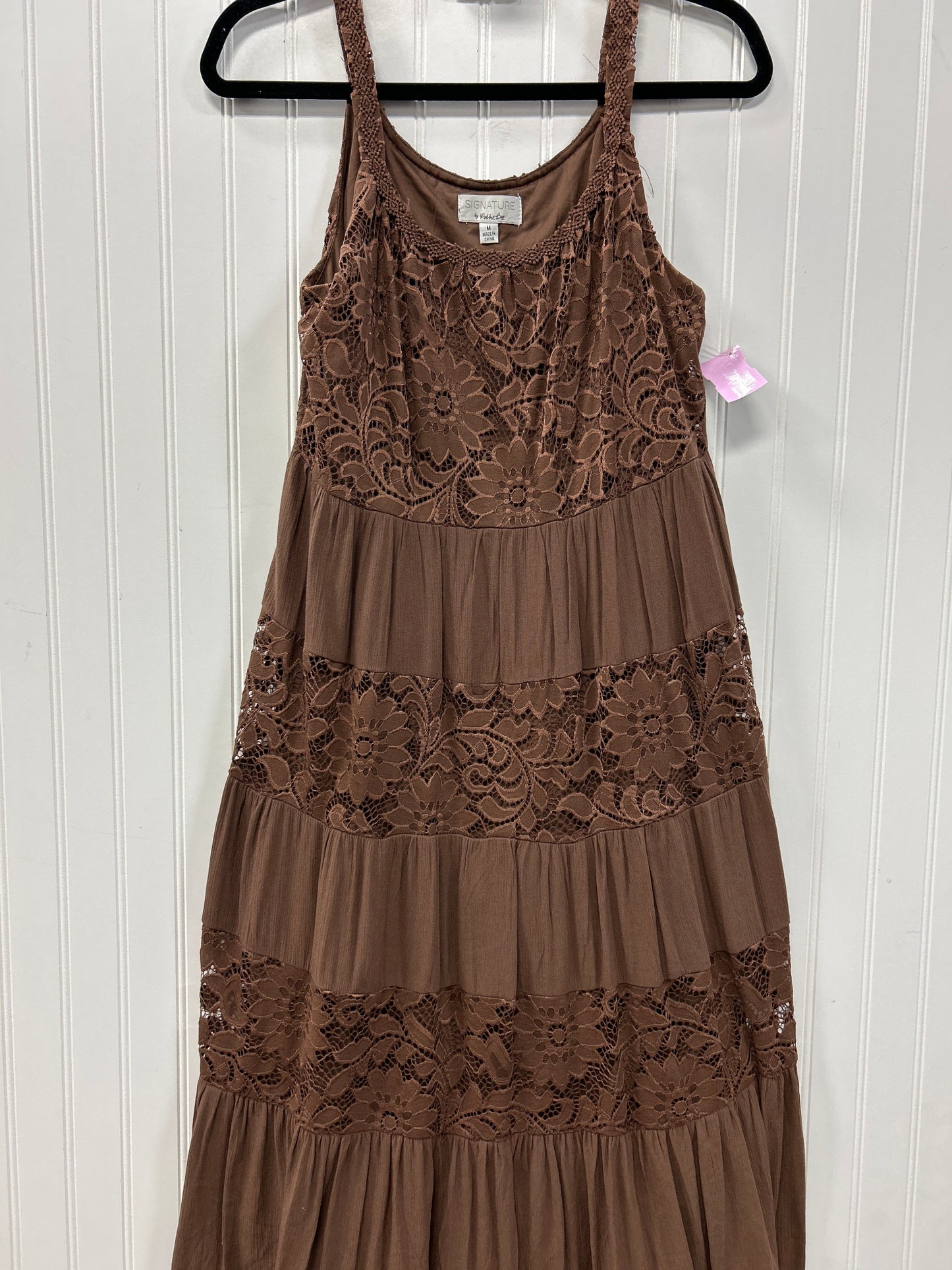 Dress Casual Maxi By Robbie Bee In Brown, Size:M
