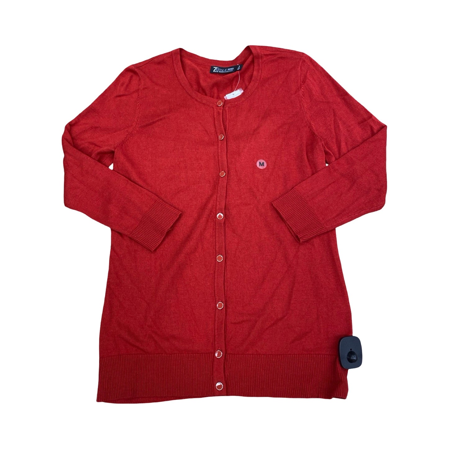 Sweater Cardigan By 7th Ave In Red, Size:M