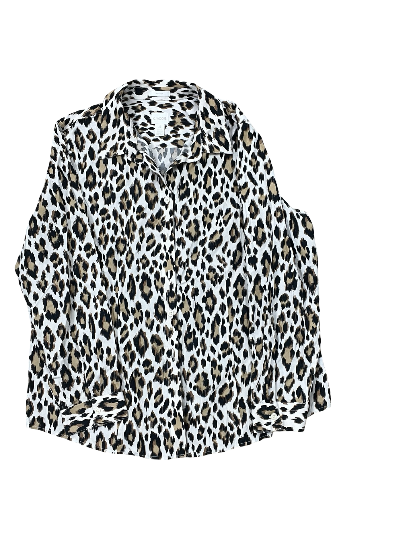 Blouse Ls By Chicos In Animal Print, Size:Xl