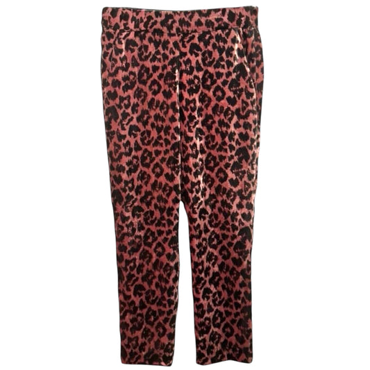 Pull-On Easy Pant By J. Crew In Rose Leopard Velvet, Size: 2