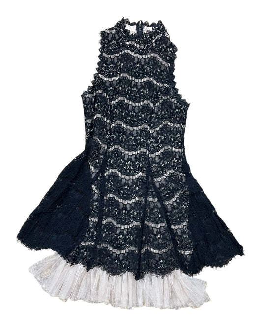 Dress Party Short By Clothes Mentor In Black & Cream, Size:M