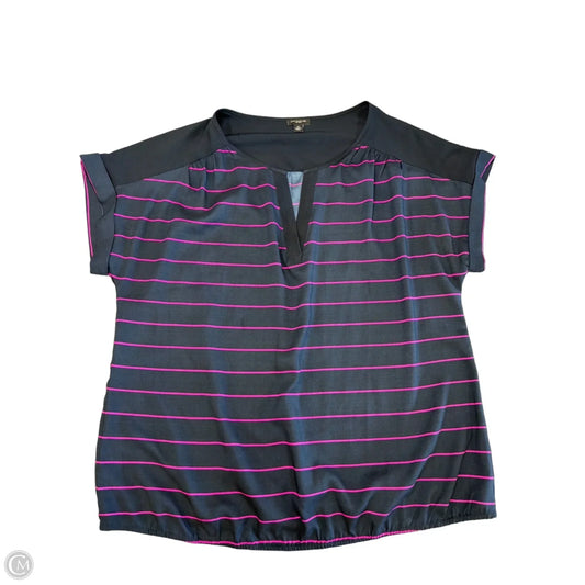 Blouse Short Sleeve By Ann Taylor In Striped Pattern, Size: Xl