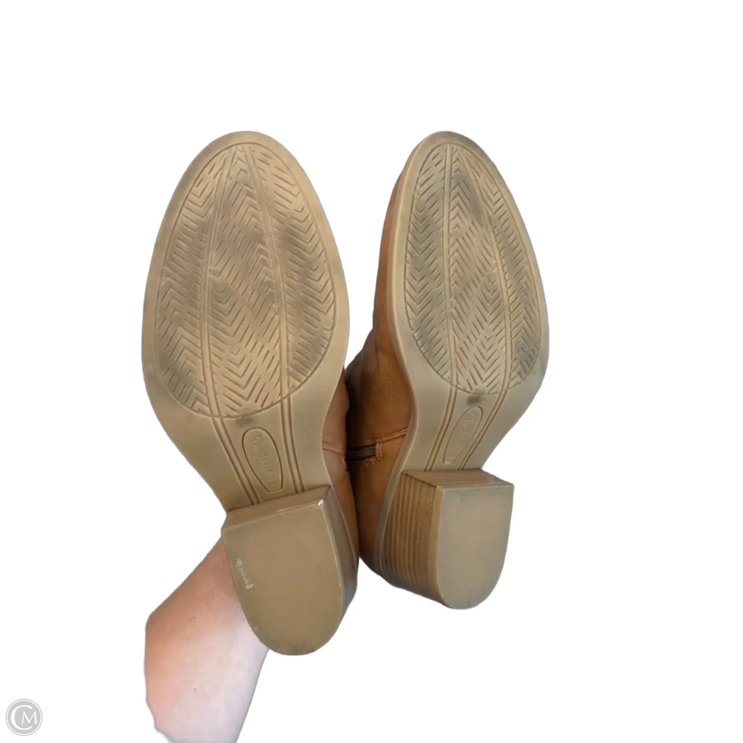 Boots Ankle Heels By Bare Traps In Tan, Size: 9