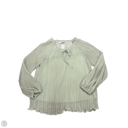Blouse Long Sleeve By Lauren Conrad In Green, Size: S
