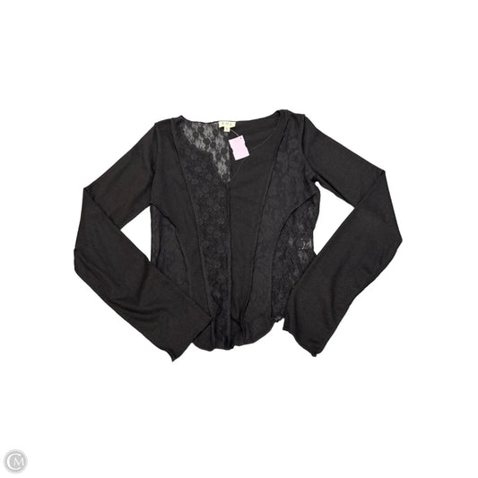Top Long Sleeve By Pol In Black, Size: S