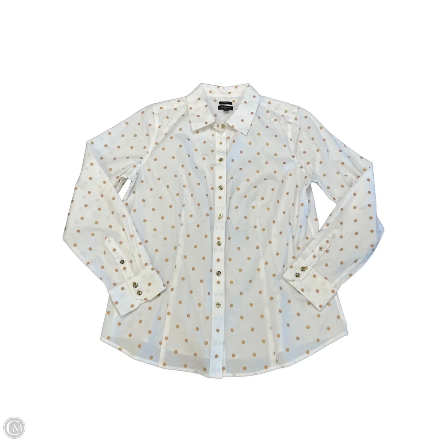 Top Long Sleeve By Talbots In Polkadot Pattern, Size: 8p