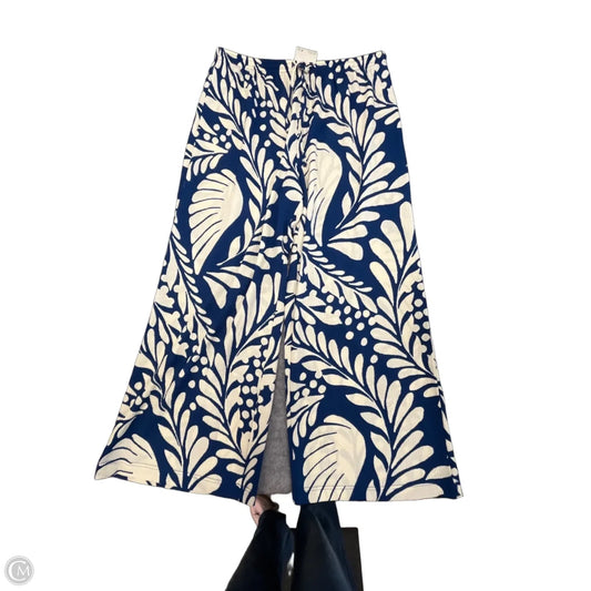 Pants Wide Leg By H&m In Blue & Cream, Size: L