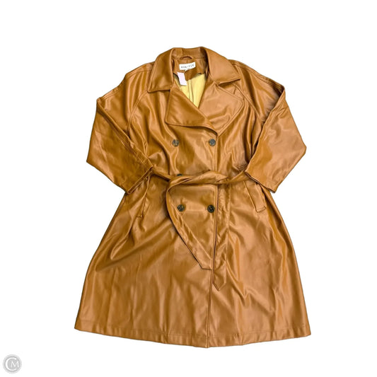 Coat Trench Coat By Ava & Viv In Tan, Size: 1x