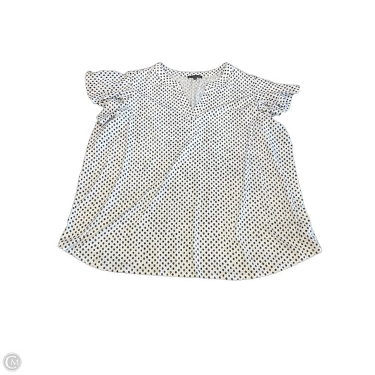 Blouse Short Sleeve By Adrianna Papell In Polkadot Pattern, Size: 3x