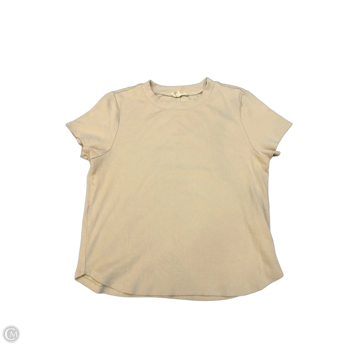 Top Short Sleeve Basic By Madewell In Tan, Size: M