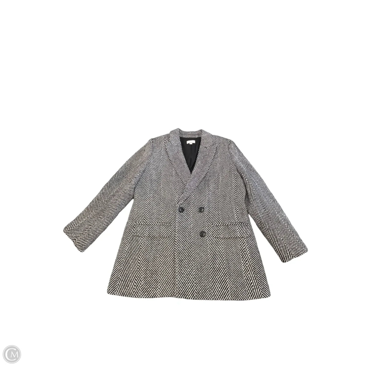 Coat Peacoat By Loft In Black & White, Size: L