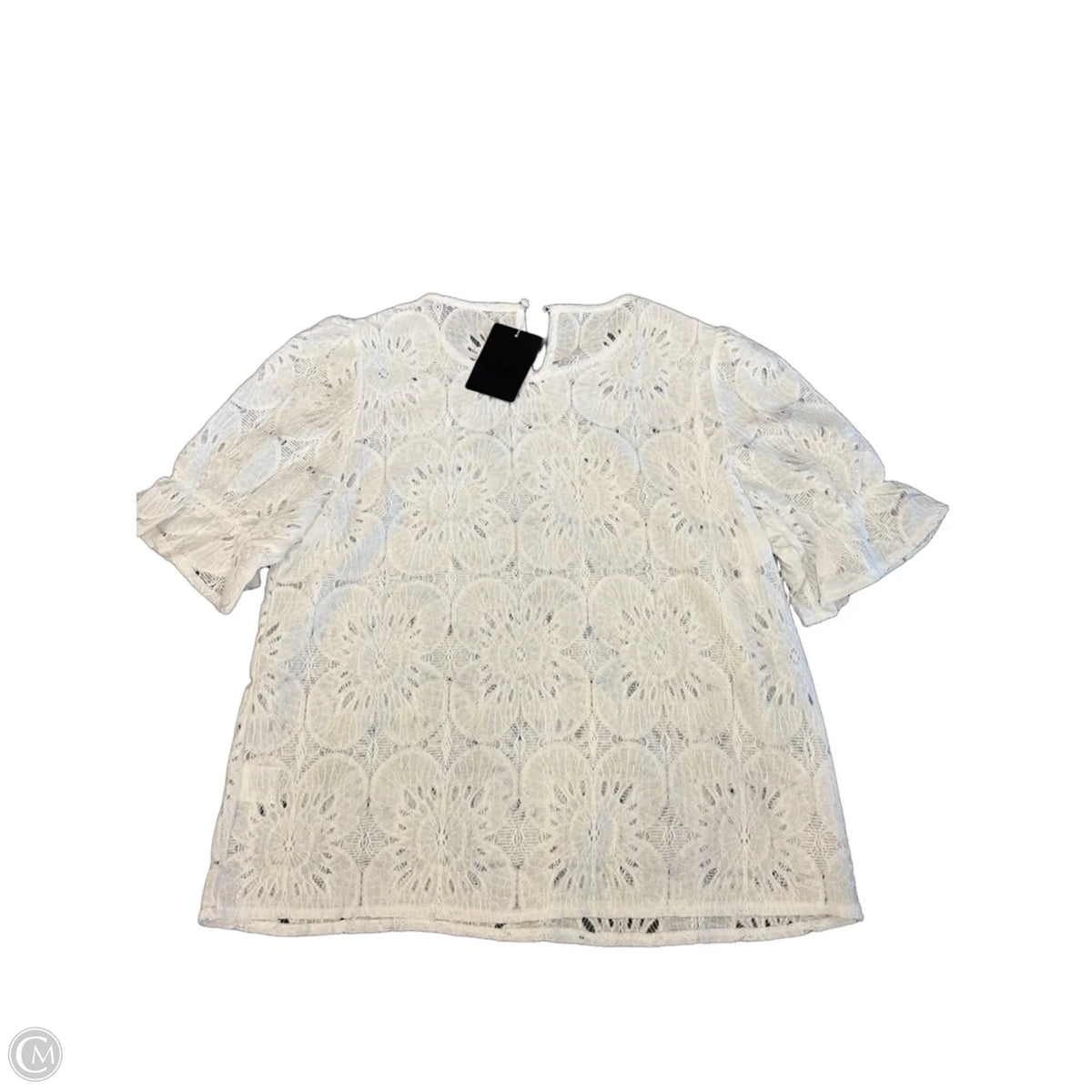 Top Short Sleeve By Clothes Mentor In White, Size: L