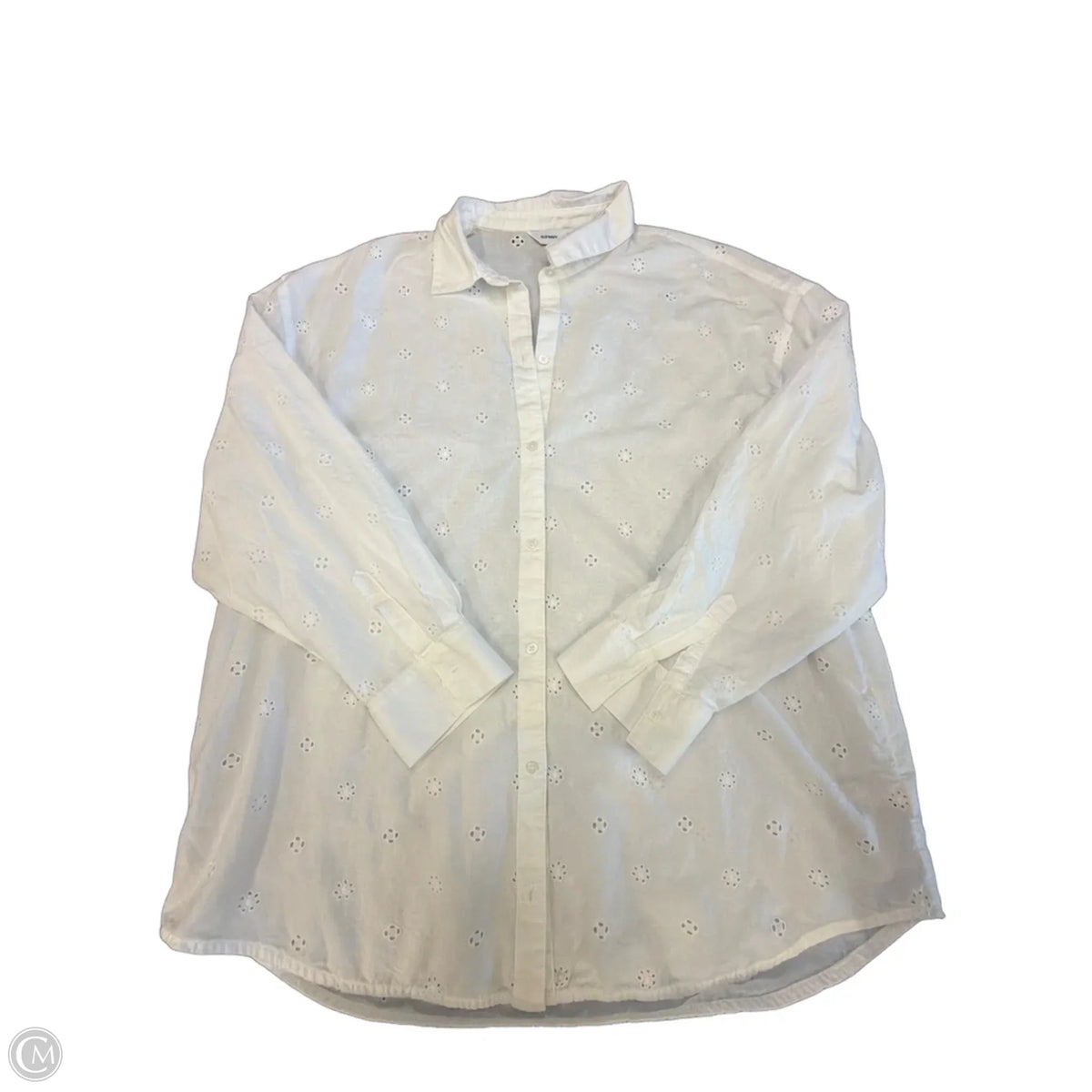 Top Long Sleeve By Old Navy In White, Size: L
