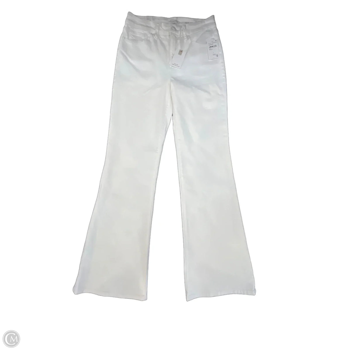 Jeans Flared By Good American In White Denim, Size: 8