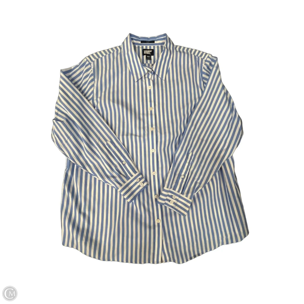 Blouse Long Sleeve By Lands End In Striped Pattern, Size: 2x