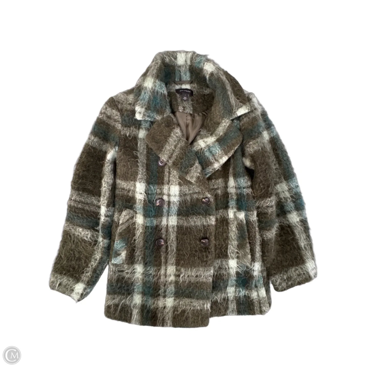 Coat Peacoat By Halogen In Green, Size: S