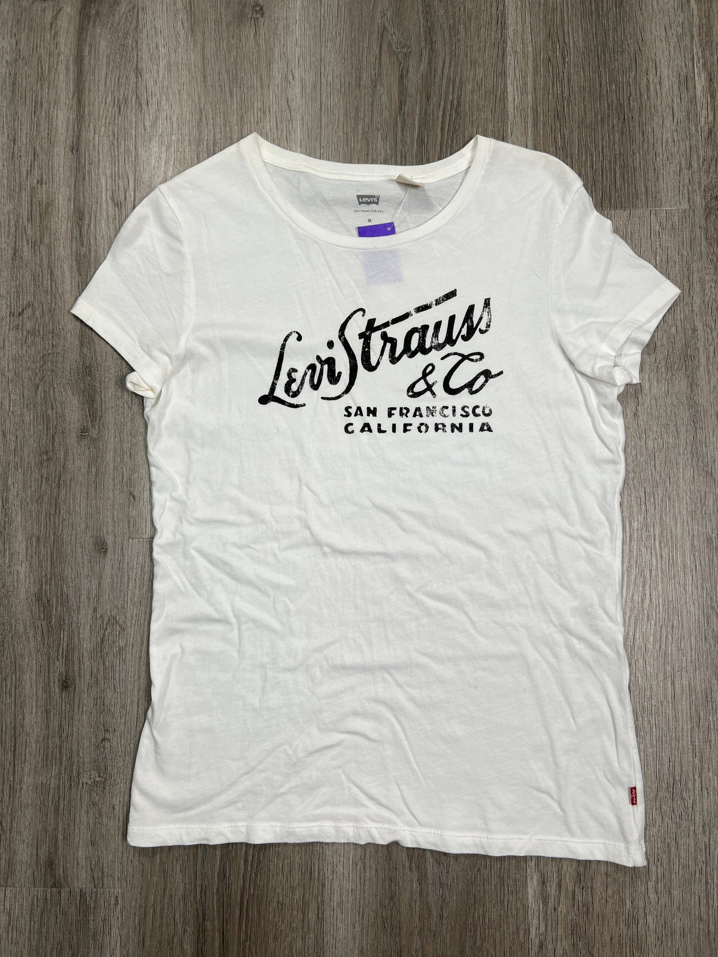 White Top Short Sleeve Levis, Size M