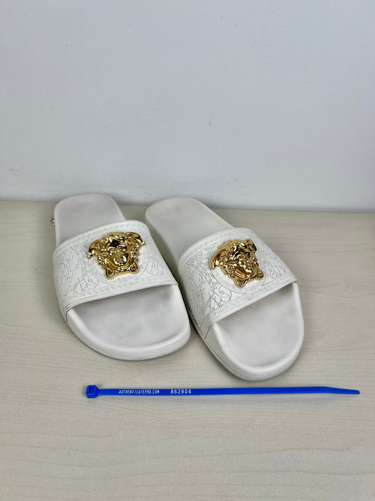 White Sandals Luxury Designer Versace, Size 6