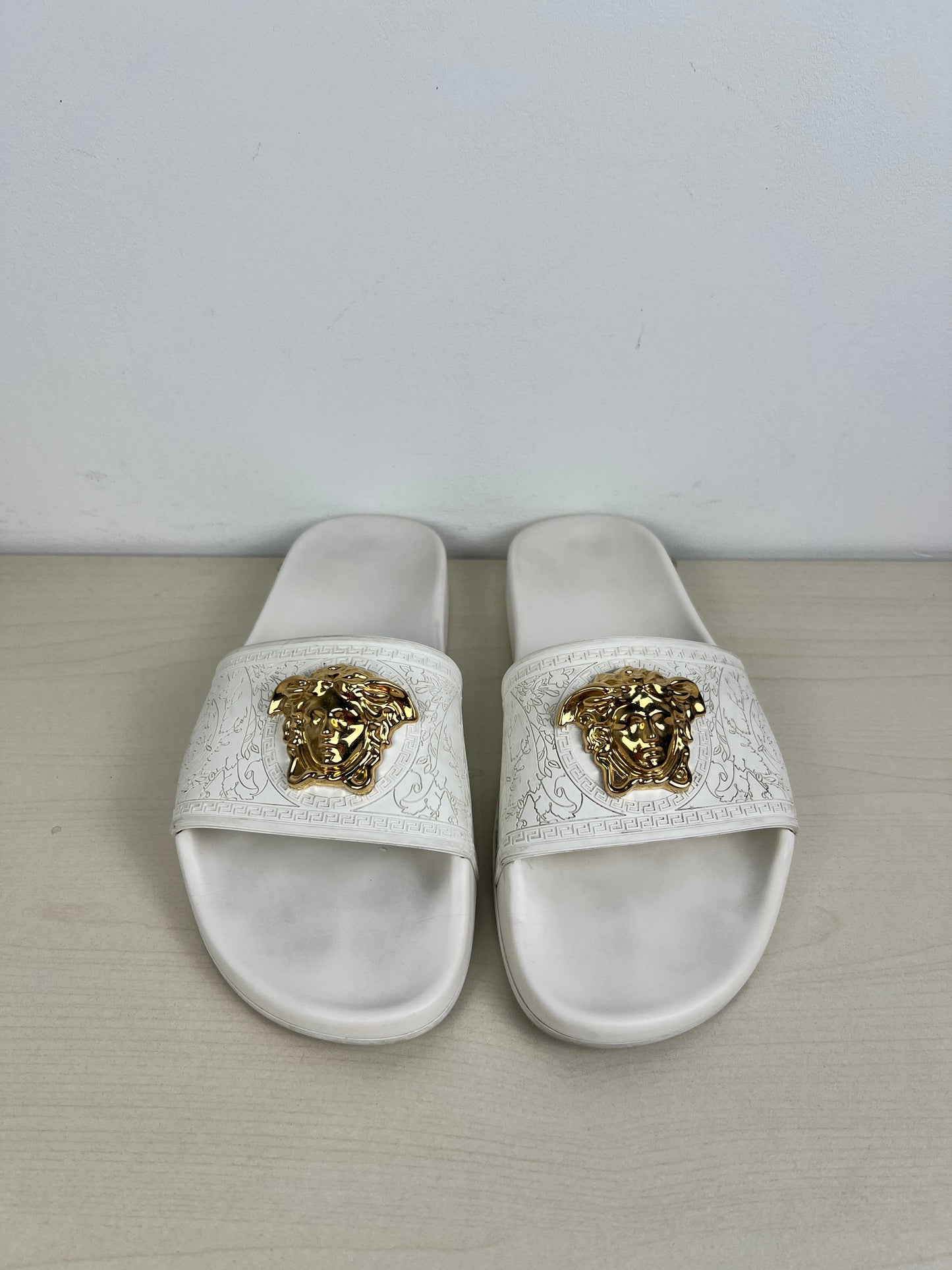 White Sandals Luxury Designer Versace, Size 6