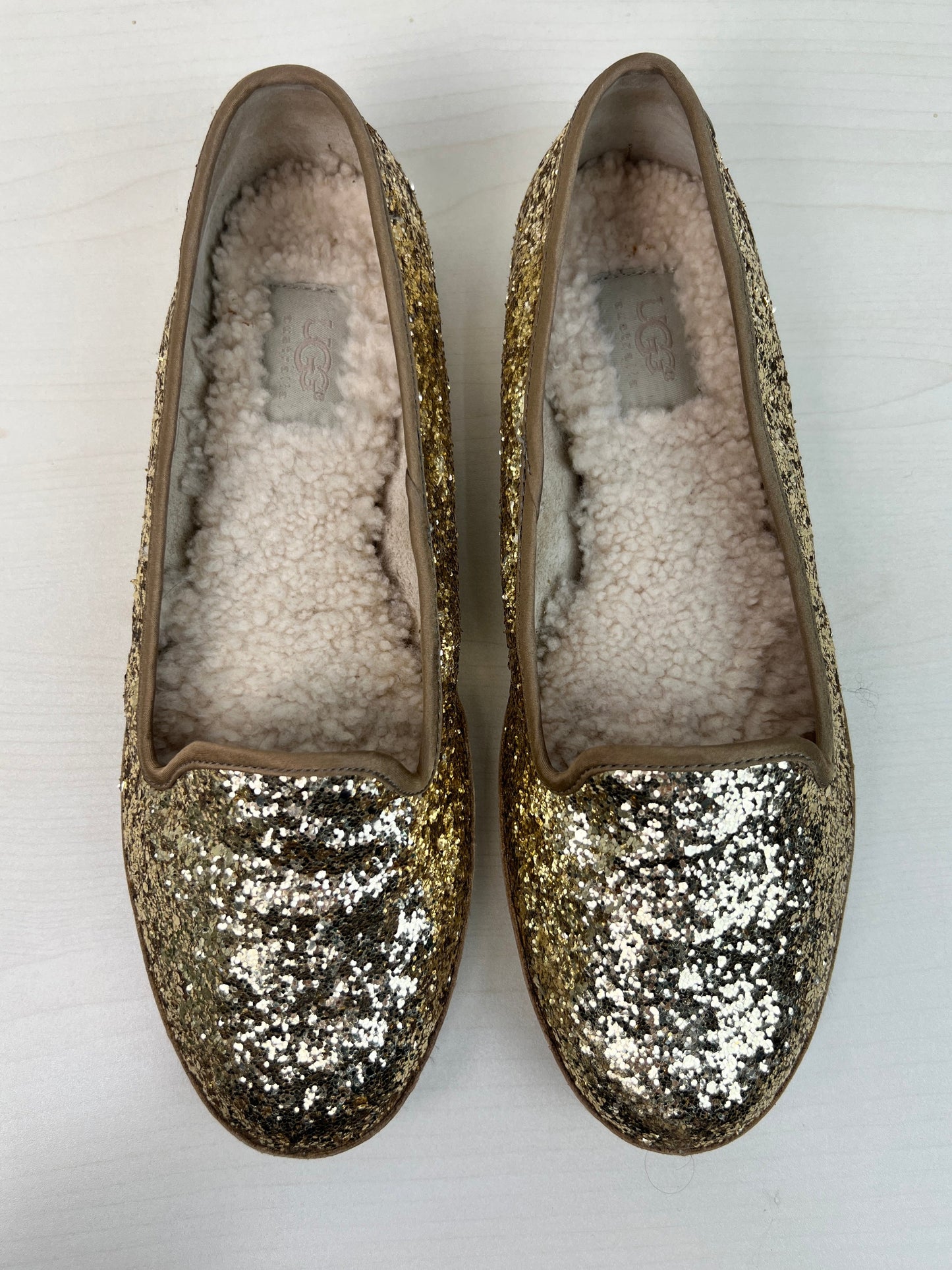 Shoes Flats By Ugg In Gold, Size: 8