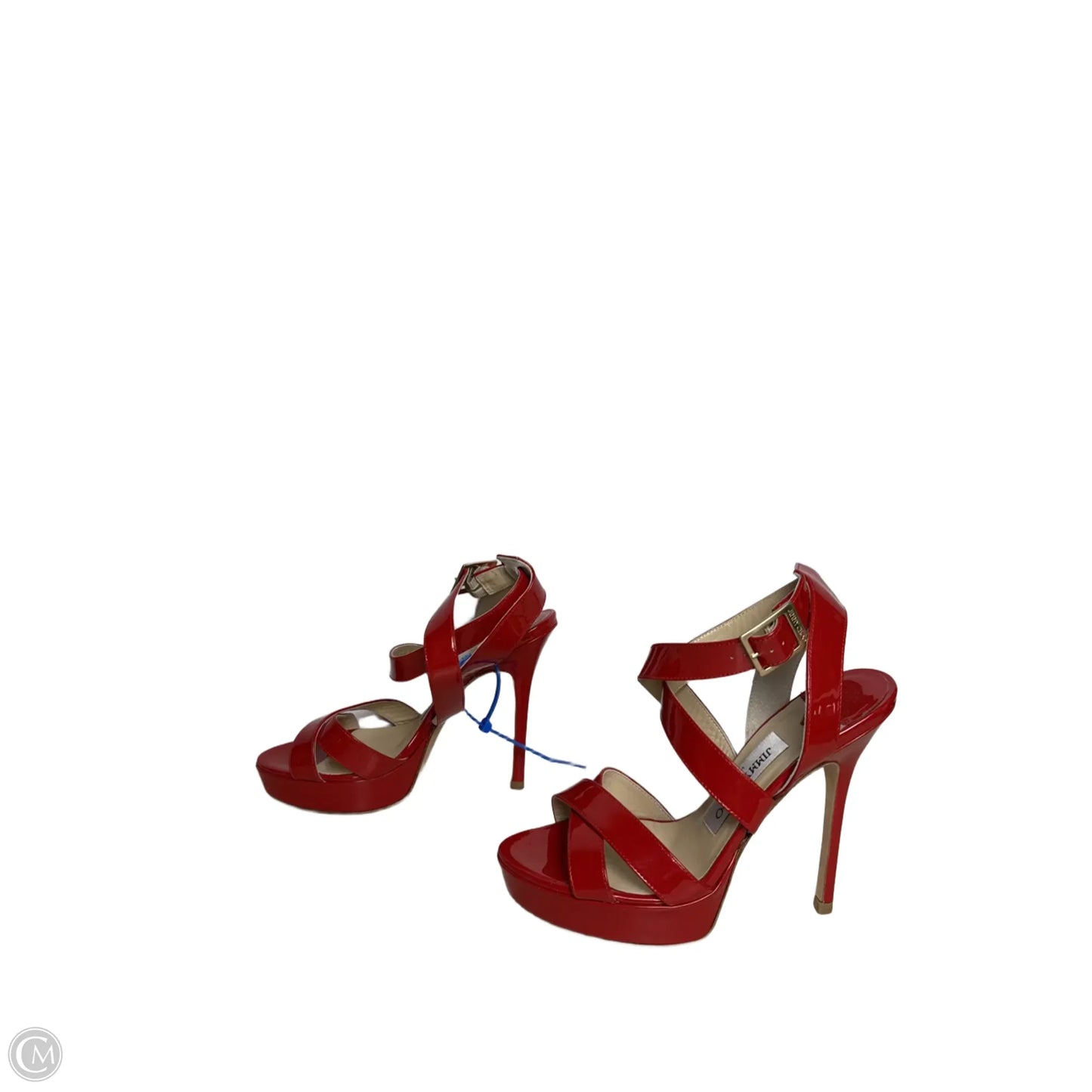 Sandals Luxury Designer By Jimmy Choo In Red, Size: 5.5