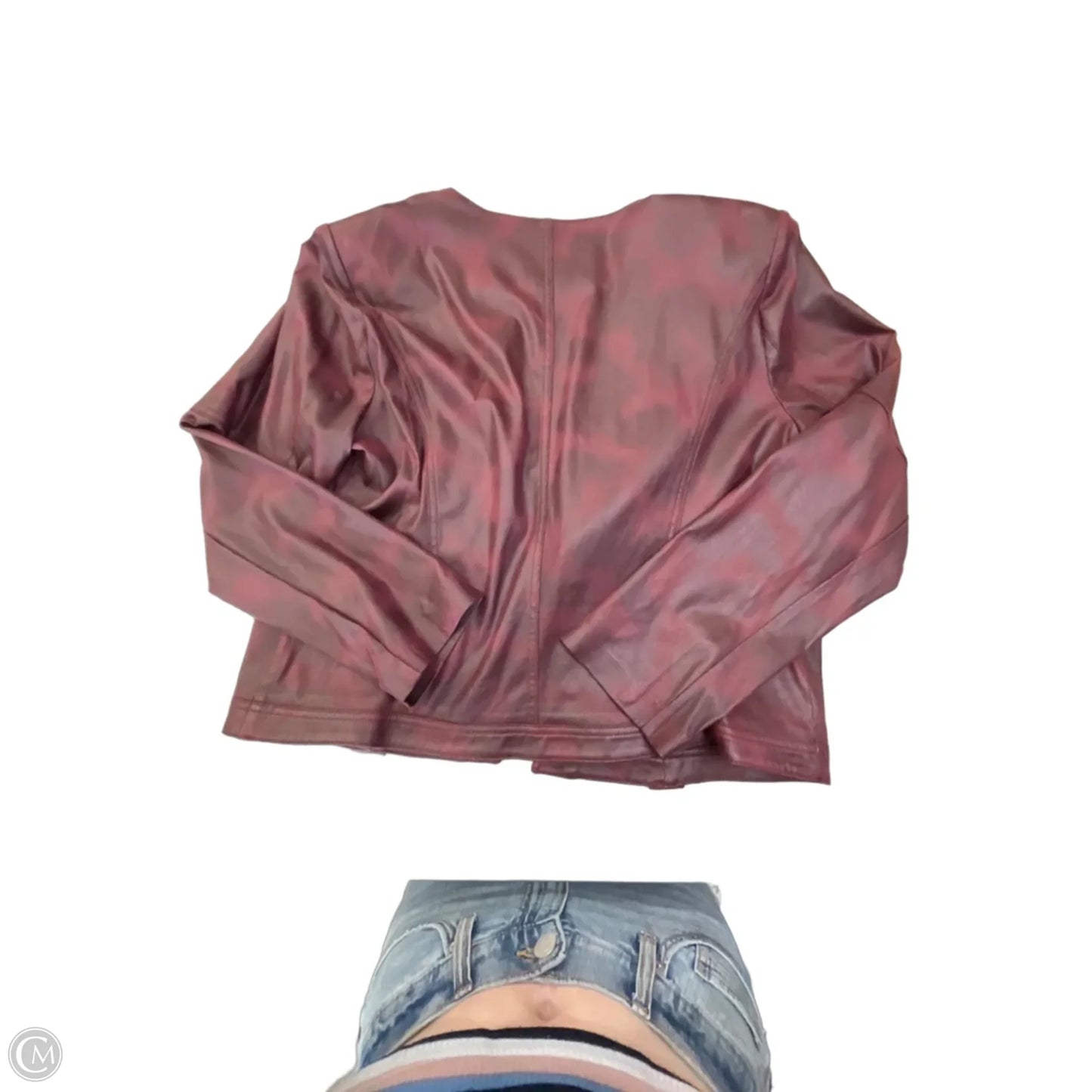 Jacket Moto By Clothes Mentor In Purple, Size: Xl
