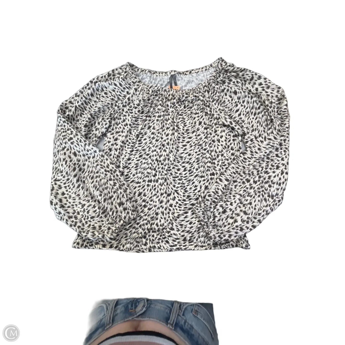 Top Long Sleeve By Anthropologie In Brown & Cream, Size: M