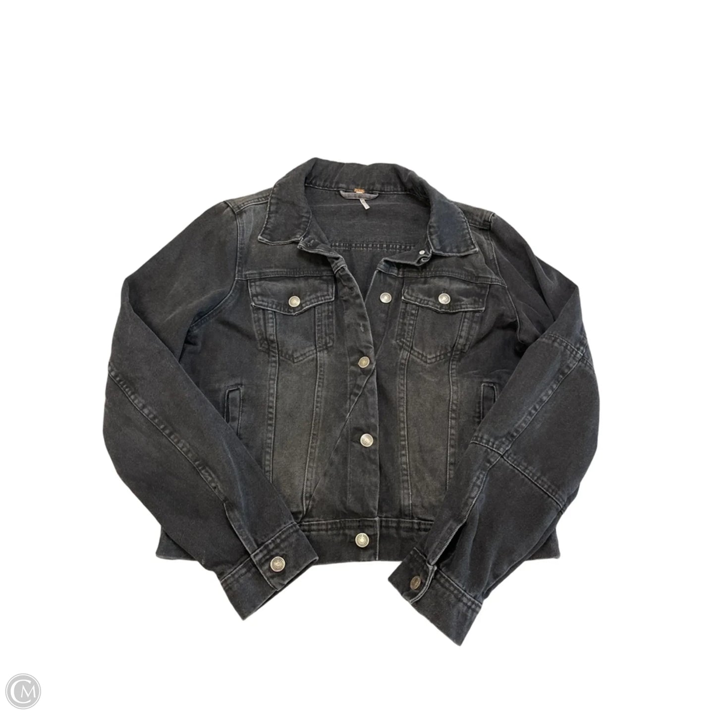 Jacket Denim By Free People In Black, Size: L