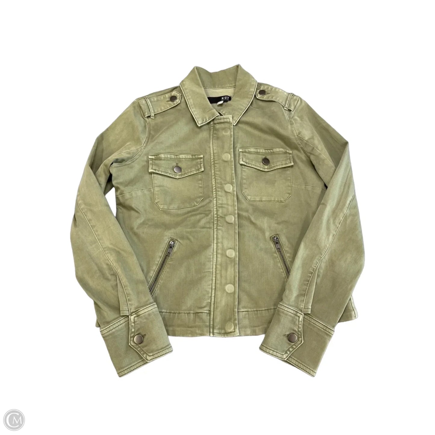 Jacket Denim By Kut In Green, Size: L