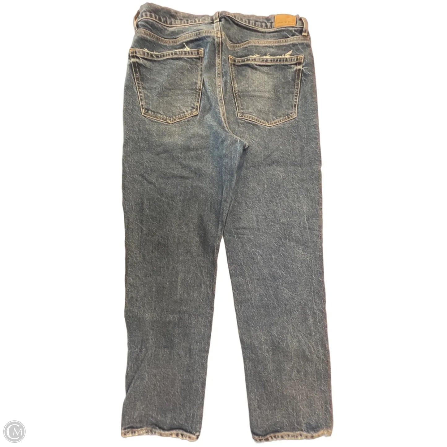 Jeans Straight By American Eagle In Blue Denim, Size: 12