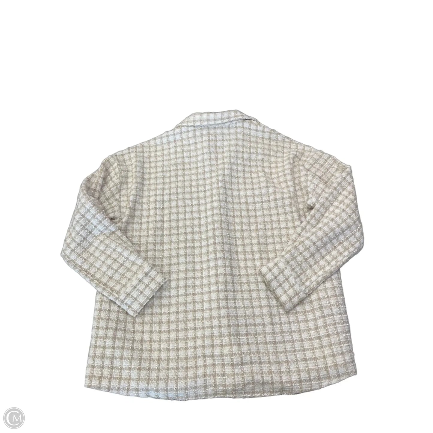 Jacket Shirt By Andree By Unit In Plaid Pattern, Size: L