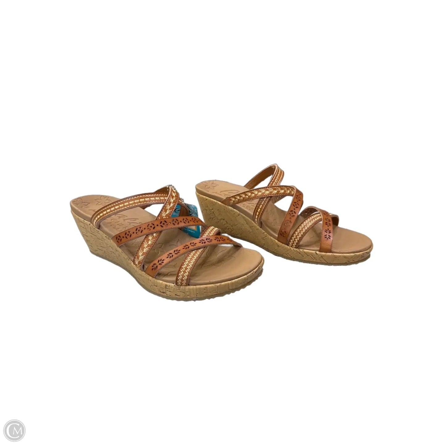 Sandals Heels Wedge By Skechers In Brown, Size: 10