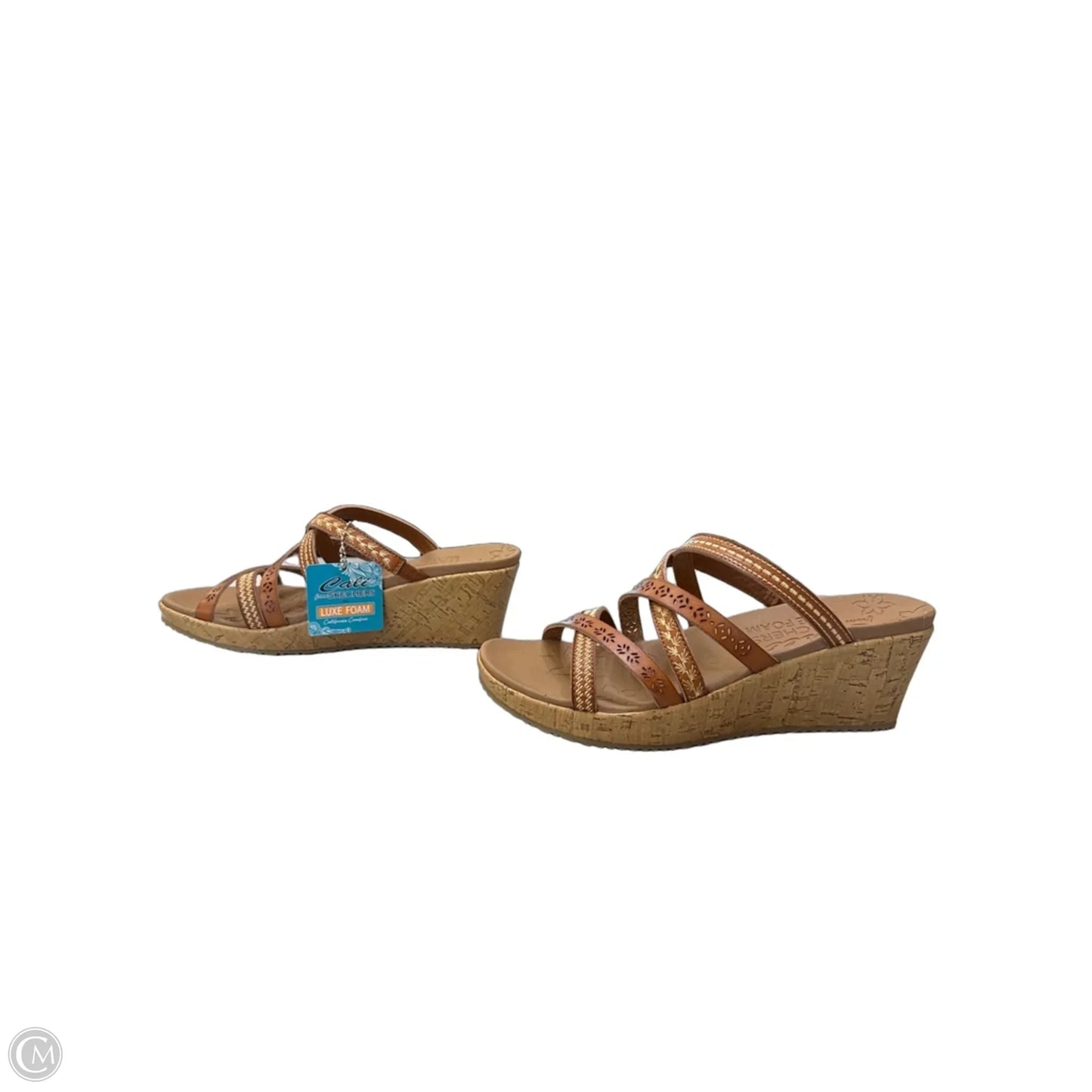 Sandals Heels Wedge By Skechers In Brown, Size: 10