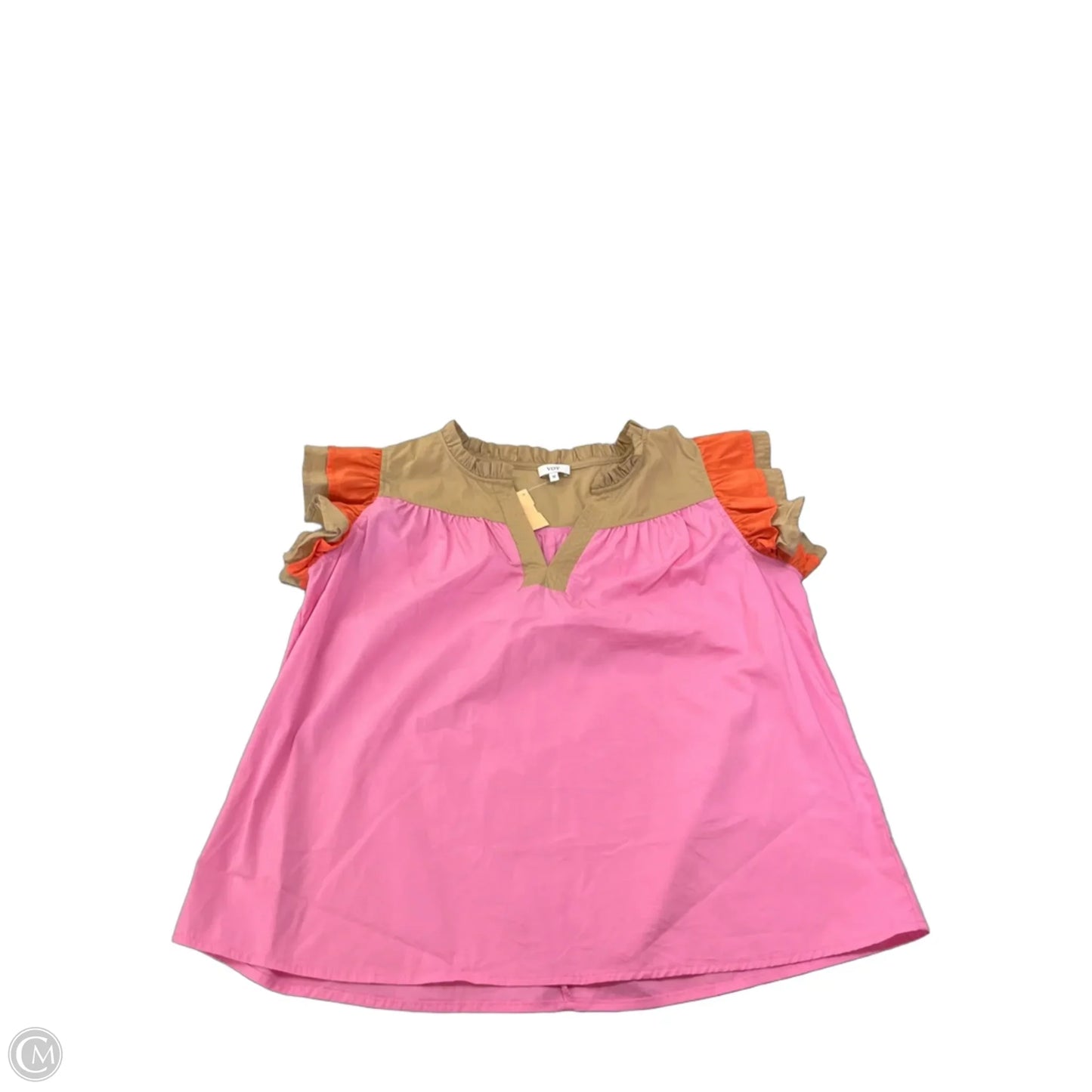 Top Sleeveless By Voy In Brown & Pink, Size: M