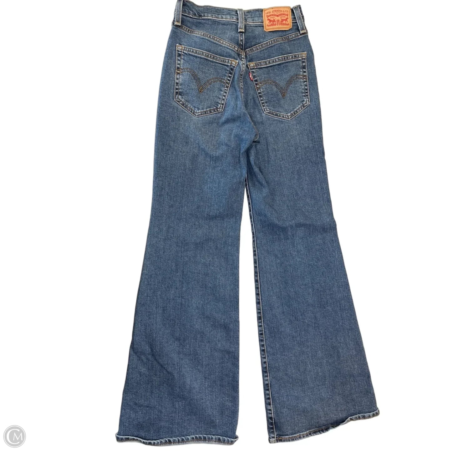 Jeans Flared By Levis In Blue Denim, Size: 0