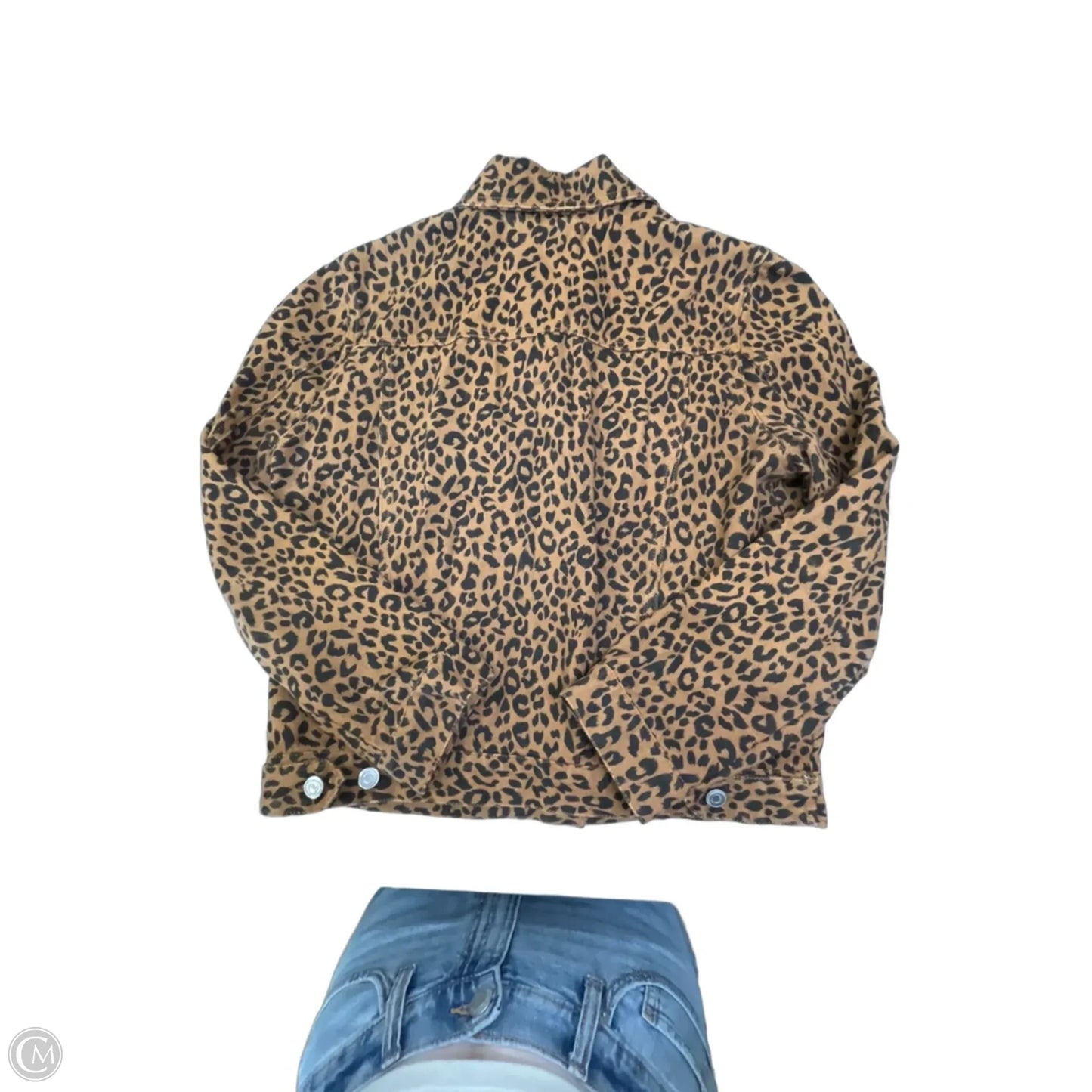 Jacket Denim By Clothes Mentor In Animal Print, Size: M