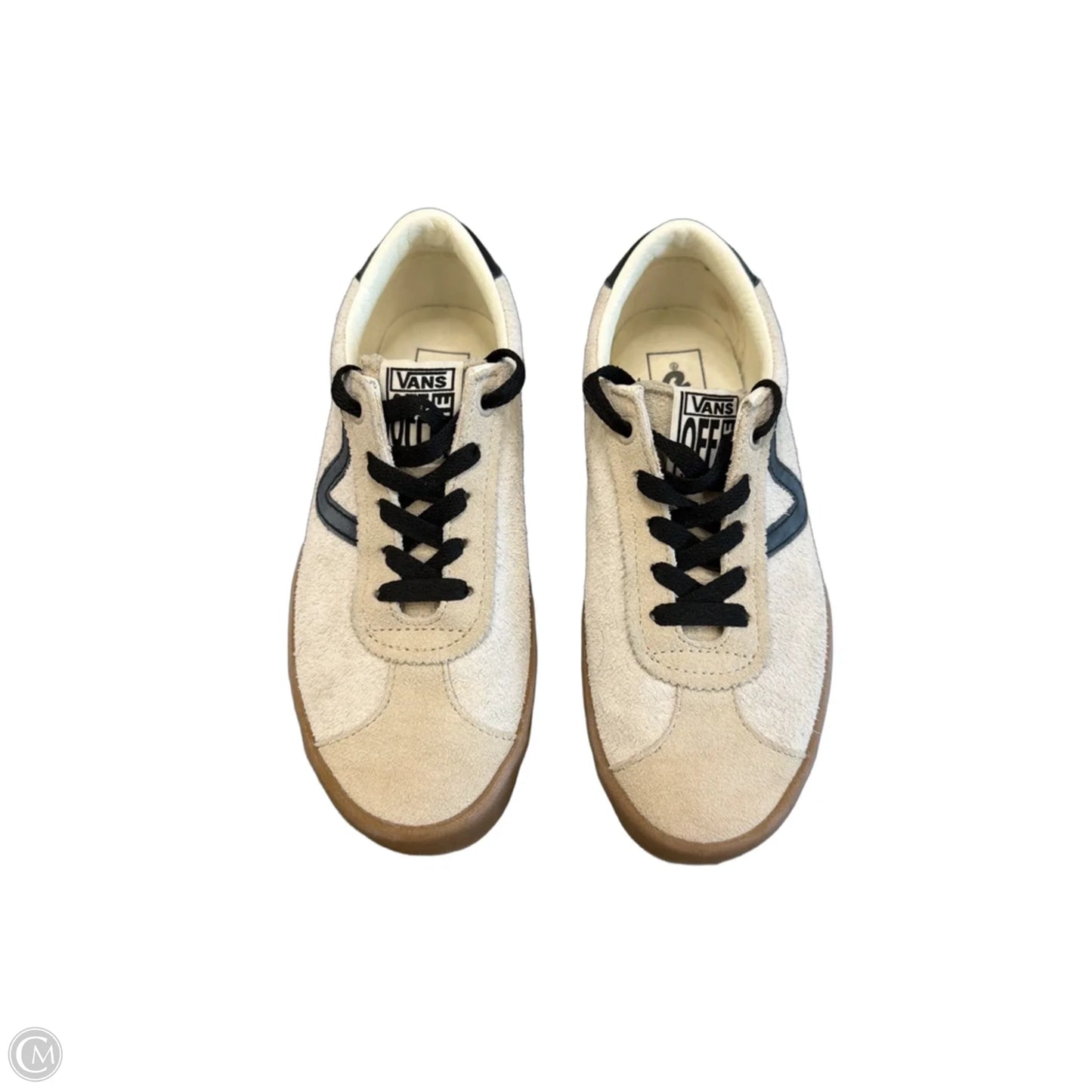 Shoes Sneakers By Vans In Cream & Grey, Size: 6.5