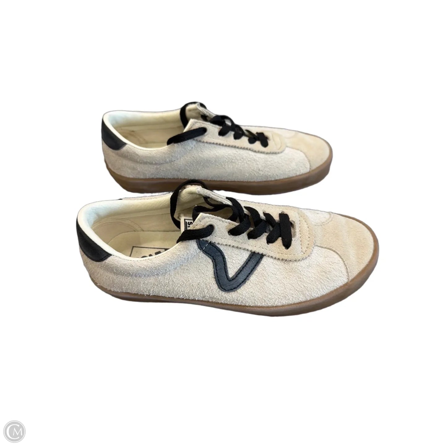 Shoes Sneakers By Vans In Cream & Grey, Size: 6.5