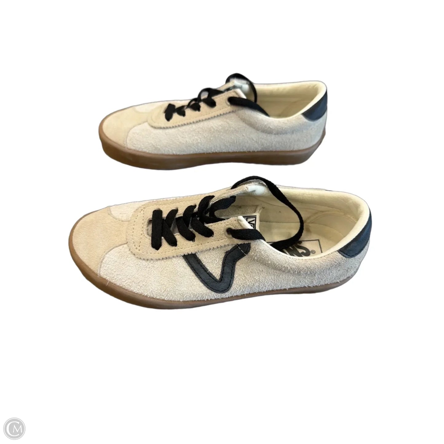 Shoes Sneakers By Vans In Cream & Grey, Size: 6.5