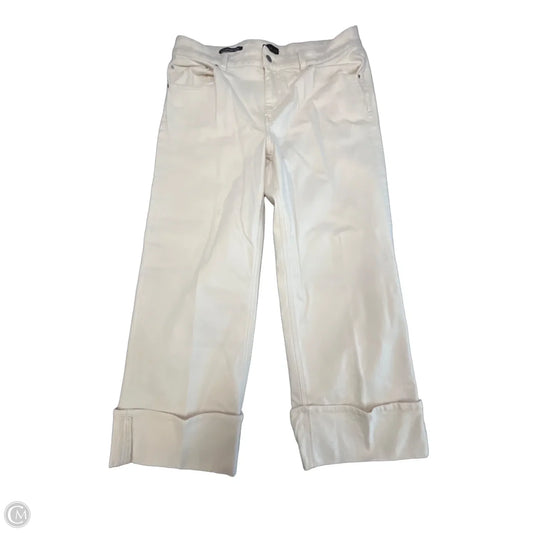 Jeans Straight By Talbots In Cream Denim, Size: 14
