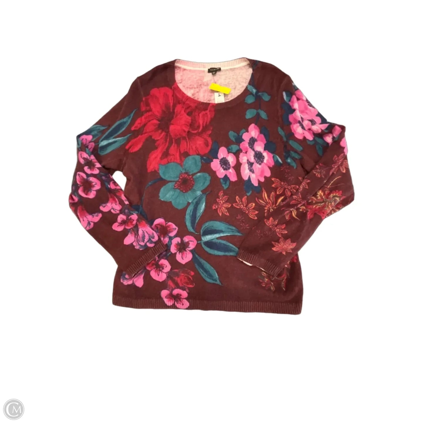 Sweater By Talbots In Floral Print, Size: Xl
