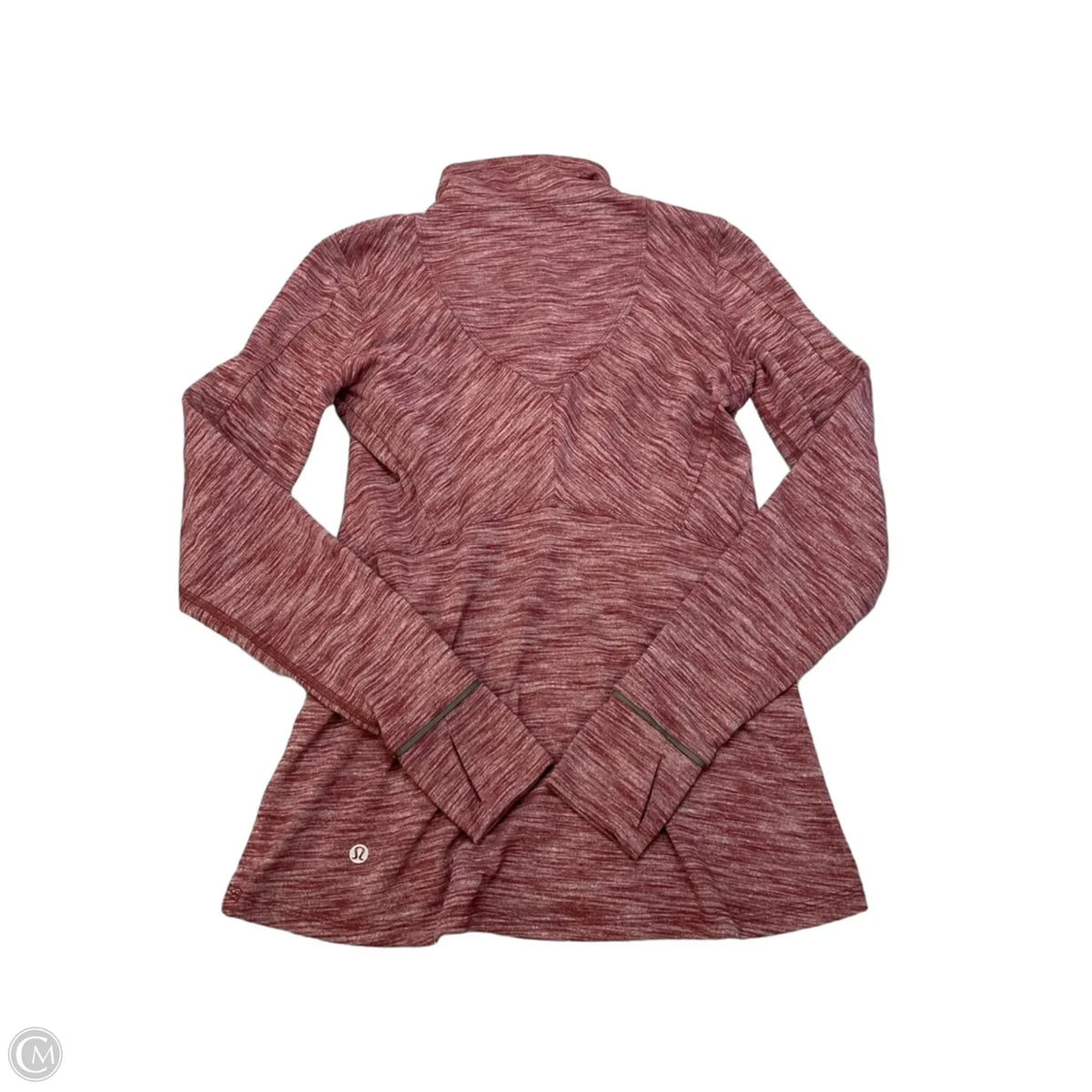 Athletic Top Long Sleeve Collar By Lululemon In Maroon, Size: S