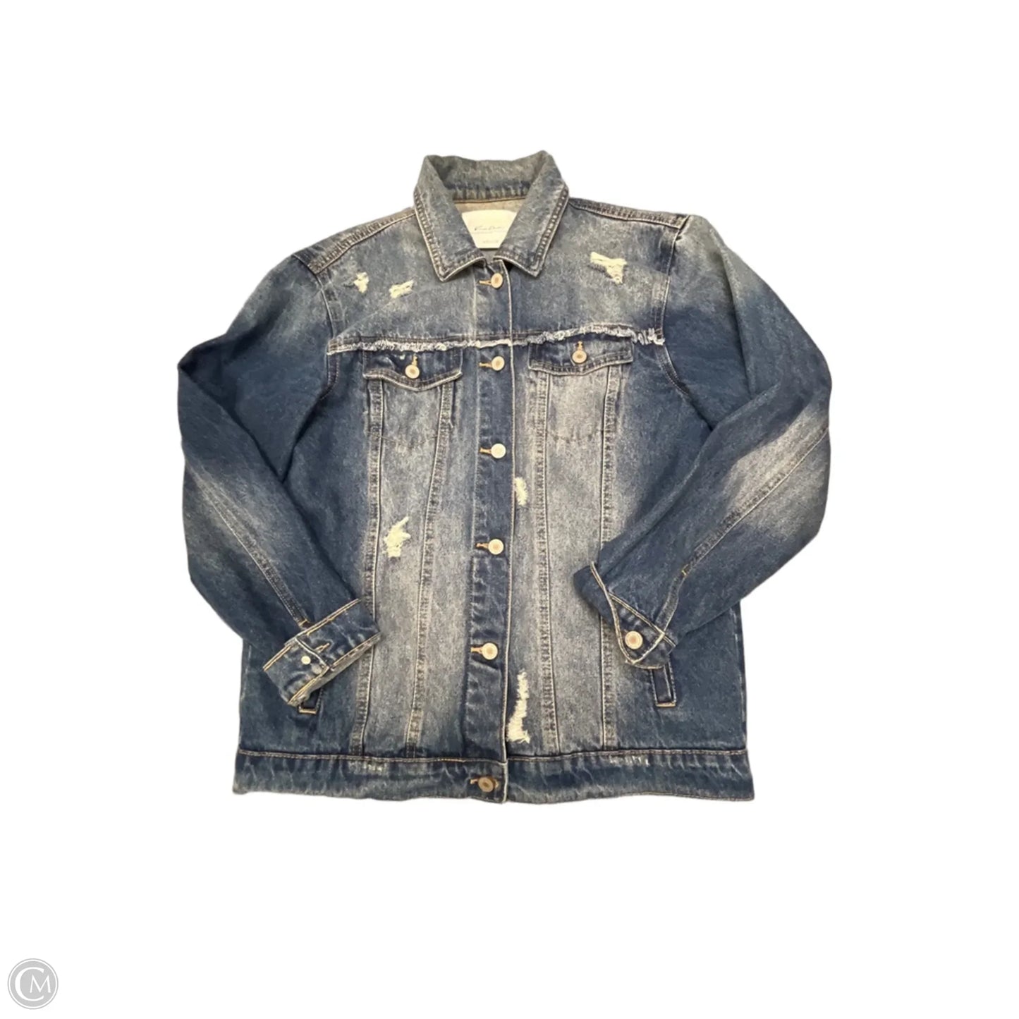 Jacket Denim By Kancan In Blue Denim, Size: M