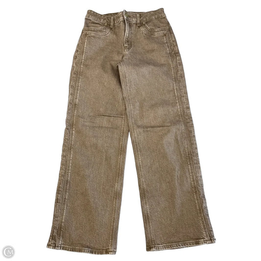 Jeans Straight By American Eagle In Brown Denim, Size: 4
