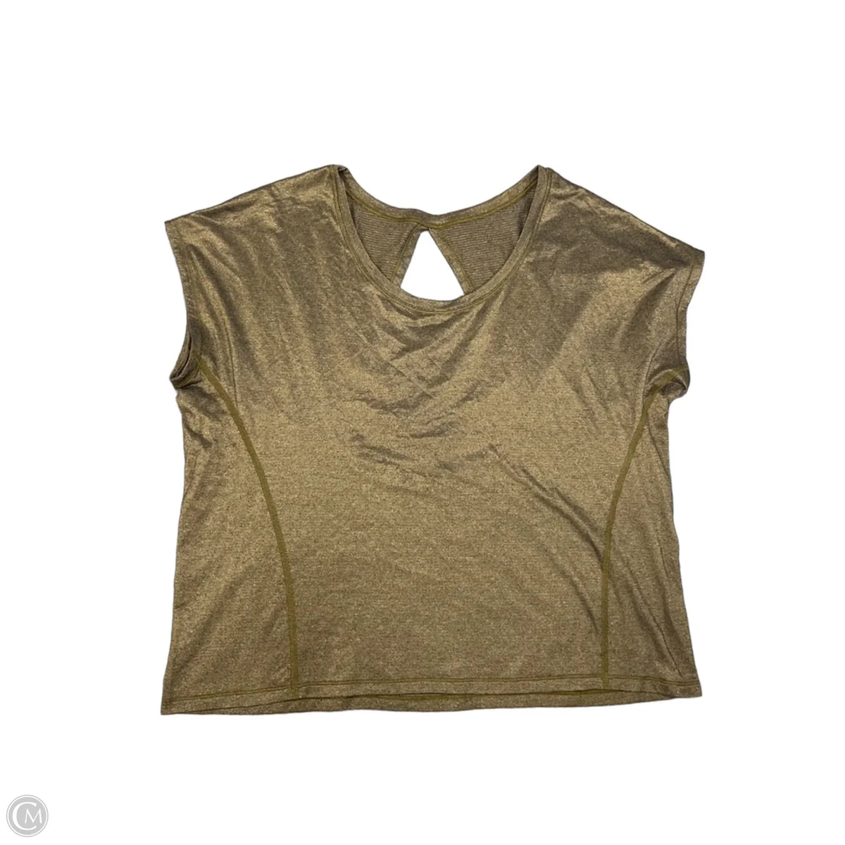Athletic Top Short Sleeve By Lululemon In Gold, Size: M