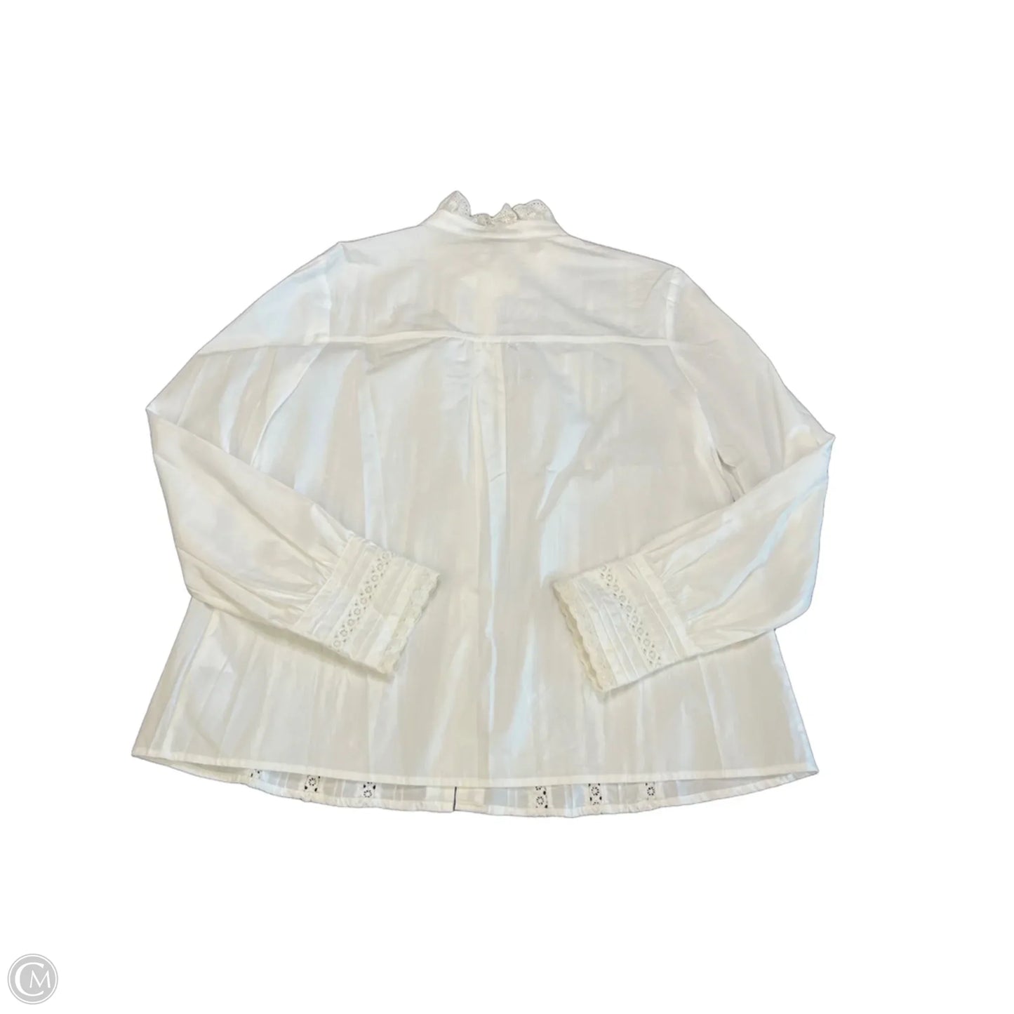 Blouse Long Sleeve By Clothes Mentor In White, Size: M