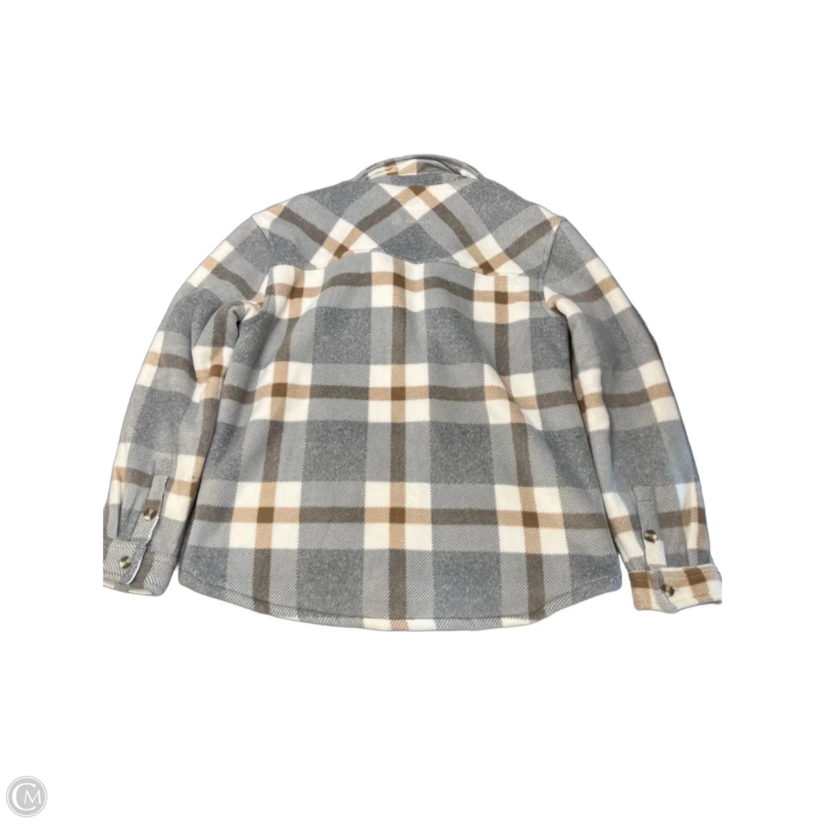 Jacket Shirt By Sage In Plaid Pattern, Size: M